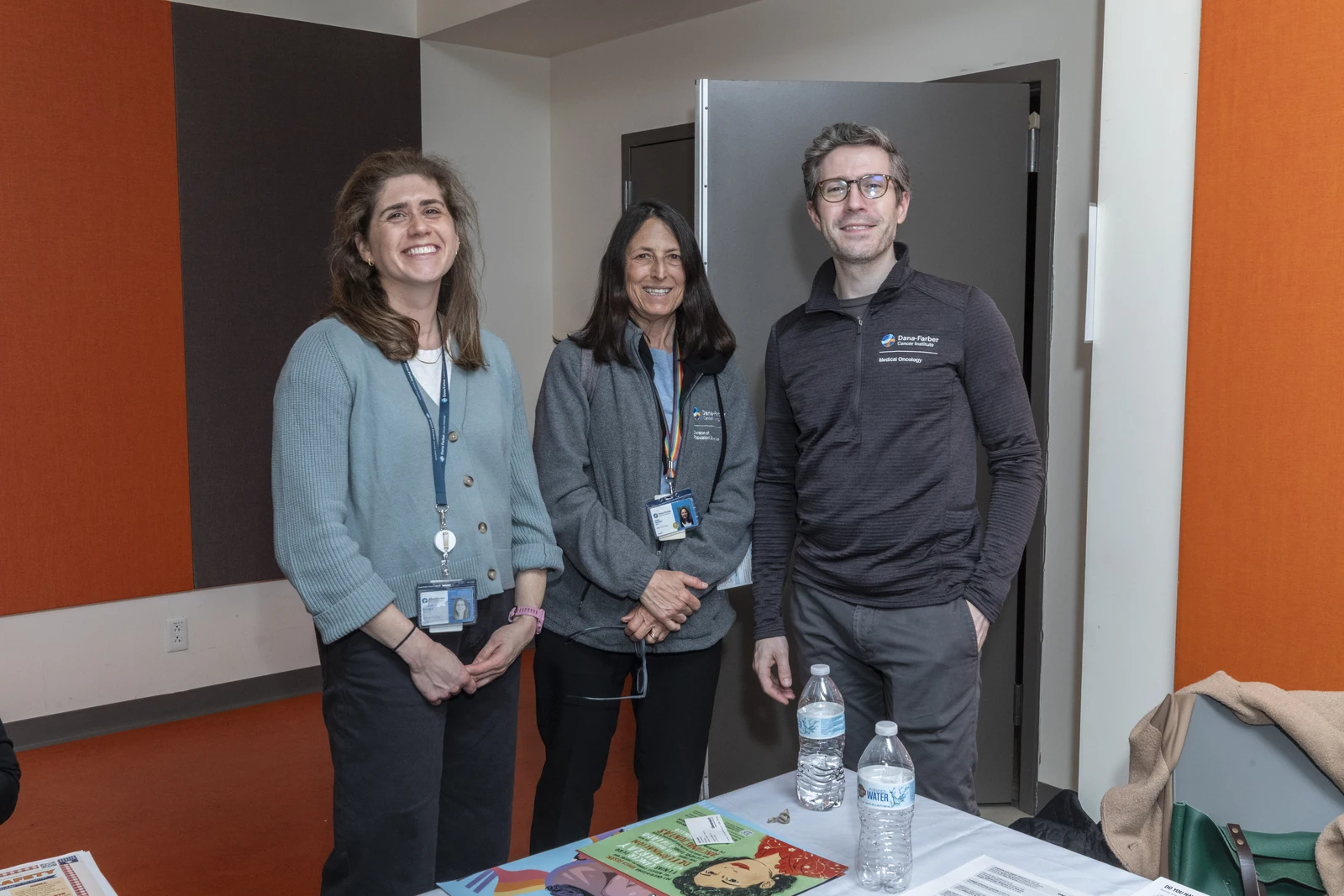 Volunteers welcoming visitors at the Boston Stronger Together health fair