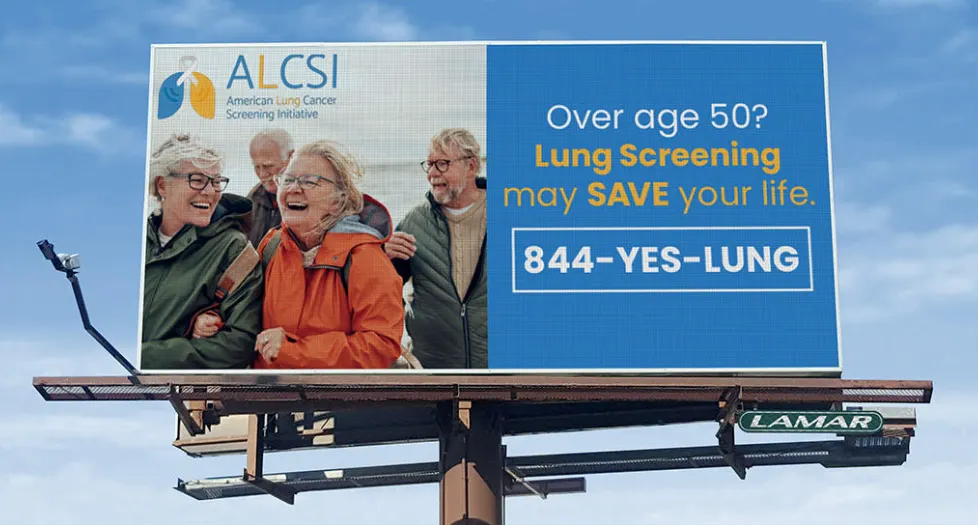 ALCSI lung cancer screening billboard in Texas